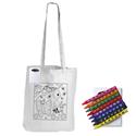 Colouring in Long Handle Cotton Tote Bag with Crayons