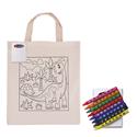 Colouring in Calico Short Handle Calico Tote Bag with Crayons
